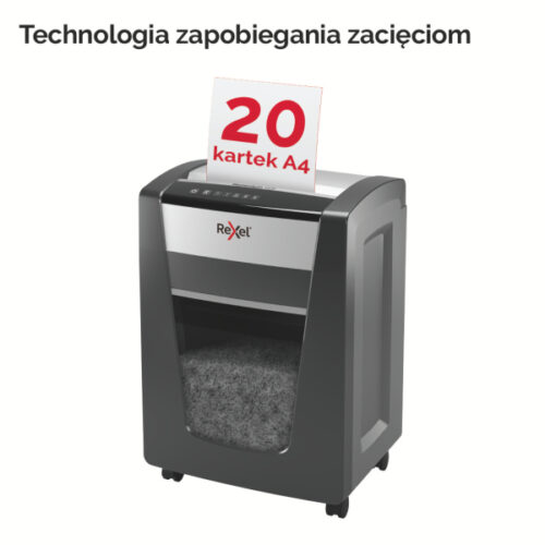 2104578EU_n_02.jpg Niszczarka Rexel Momentum X420, P4, 20 kartek, 30 l kosz