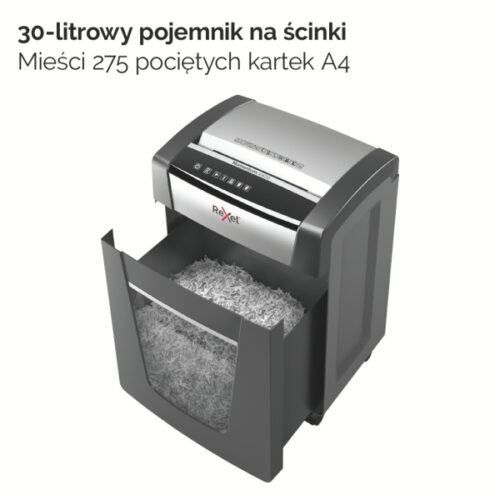 2104578EU_n_04.jpg Niszczarka Rexel Momentum X420, P4, 20 kartek, 30 l kosz