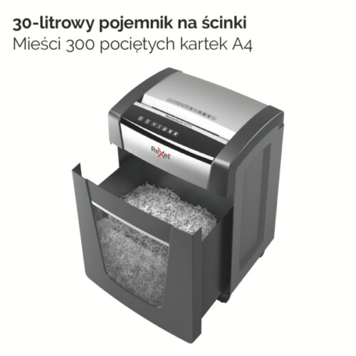 2104578EU_n_09.jpg Niszczarka Rexel Momentum X420, P4, 20 kartek, 30 l kosz
