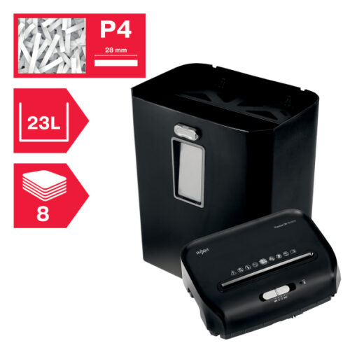 2104583EU_01.jpg Niszczarka Rexel ProMax QS REX823, P4, 8 kartek, 23 l kosz