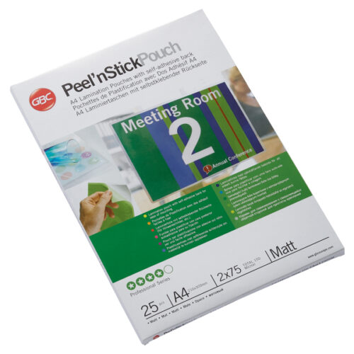 Samoprzylepna folia do laminacji GBC Peel'nStick™, A4, 75 mic., matowa