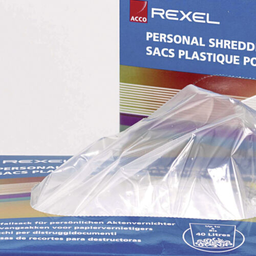 40070_01.jpg Plastikowe worki Rexel na ścinki do niszczarek, pojemność 115 litrów