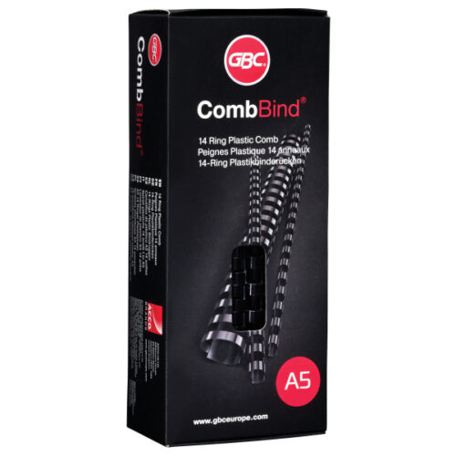 4400008_n_01.jpg Grzbiety plastikowe GBC Combs, A5, 8 mm, czarne