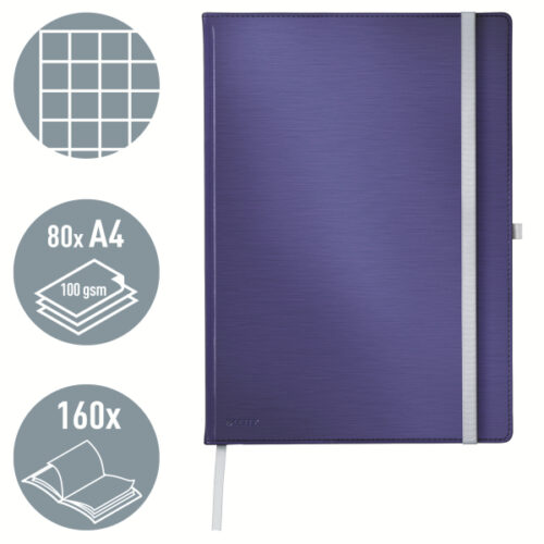 44761069_01.jpg Notatnik w twardej oprawie Leitz Style A4, w kratkę, niebieski