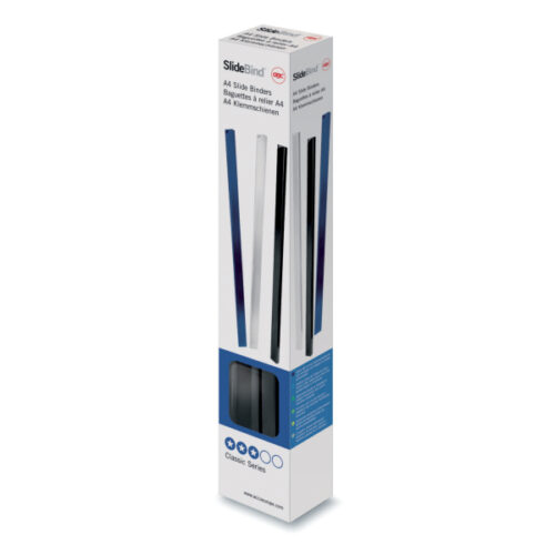 Grzbiety wsuwane GBC, A4, 7 mm, czarne