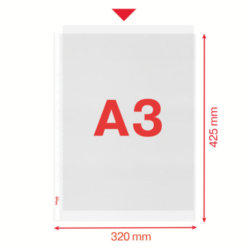 47181_04.jpg Koszulki groszkowe Esselte, A3, pionowe, 30% PP z recyklingu, 85 mic.