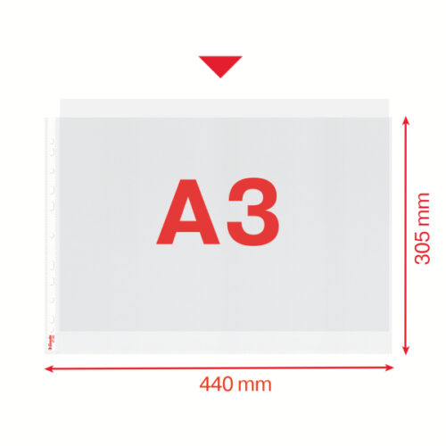 47182_04.jpg Koszulki groszkowe Esselte, A3, poziome, 30% PP z recyklingu, 85 mic.