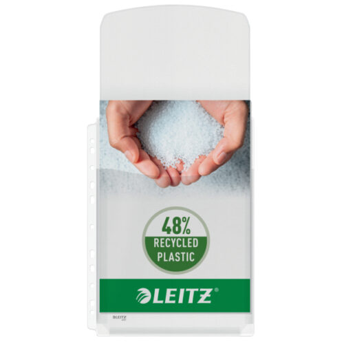 Poszerzane koszulki Leitz, z klapką, A4, 48% PCV z recyklingu, 170 mic.