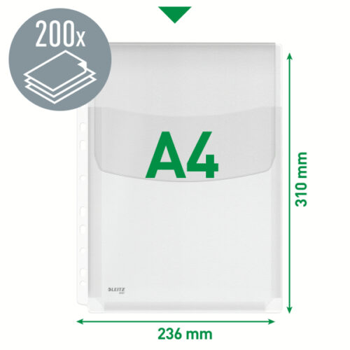 47573003_08.jpg Poszerzane koszulki Leitz, z klapką, A4, 48% PCV z recyklingu, 170 mic.