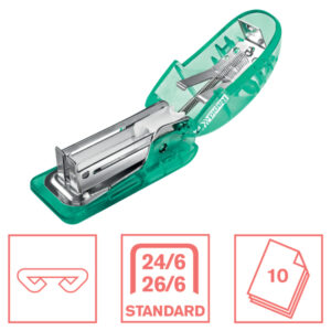 Zszywacz mini Rapid Colour'Breeze F4, 10 kartek, 5 lat gwarancji, zielony