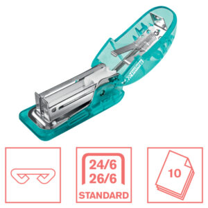 Zszywacz mini Rapid Colour'Breeze F4, 10 kartek, 5 lat gwarancji, niebieski