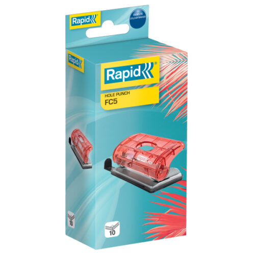 5001332_05.jpg Dziurkacz mini Rapid Colour'Breeze FC5, 10 kartek, 5 lat gwarancji, niebieski