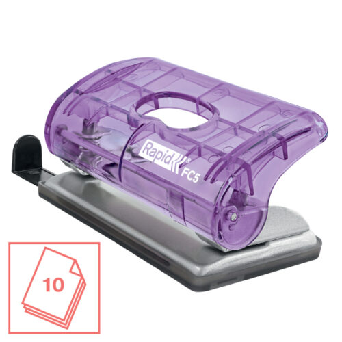 5001534_01.jpg Dziurkacz mini Rapid Colour'Breeze FC5, 10 kartek, 5 lat gwarancji, lawendowy