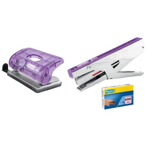 5001534_04.jpg Dziurkacz mini Rapid Colour'Breeze FC5, 10 kartek, 5 lat gwarancji, lawendowy