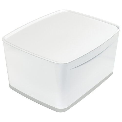 52161001.jpg MyBox duży z pokrywką Leitz WOW dwukolorowy, biały