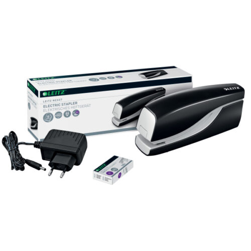 55320095_02.jpg Zszywacz elektryczny Leitz Nexxt Series, na zasilacz, czarny, 3 lata gwarancji, do 10 kartek