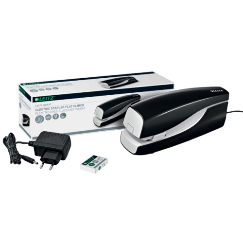 55330095_02.jpg Zszywacz elektryczny Leitz Nexxt Series, na zasilacz, czarny, 3 lata gwarancji, do 20 kartek