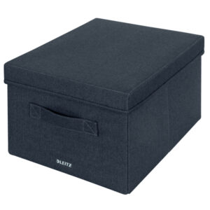 Pudełko do przechowywania z pokrywką Leitz Fabric, średnie, 2 sztuki, ciemnoszare