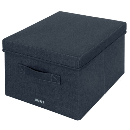 Pudełko do przechowywania z pokrywką Leitz Fabric, średnie, 2 sztuki, ciemnoszare