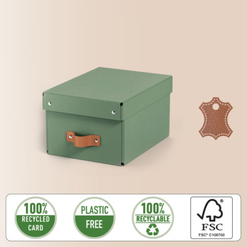 61470050_03.jpg Pudełko do przechowywania Leitz Puro z pokrywką, małe, 7 l, z tektury w 100% z recyklingu, 2 szt., zielone