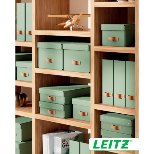 61470050_n_17.jpg Pudełko do przechowywania Leitz Puro z pokrywką, małe, 7 l, z tektury w 100% z recyklingu, 2 szt., zielone