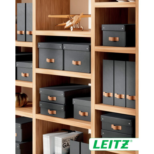 61470095_n_18.jpg Pudełko do przechowywania Leitz Puro z pokrywką, małe, 7 l, z tektury w 100% z recyklingu, 2 szt., czarne