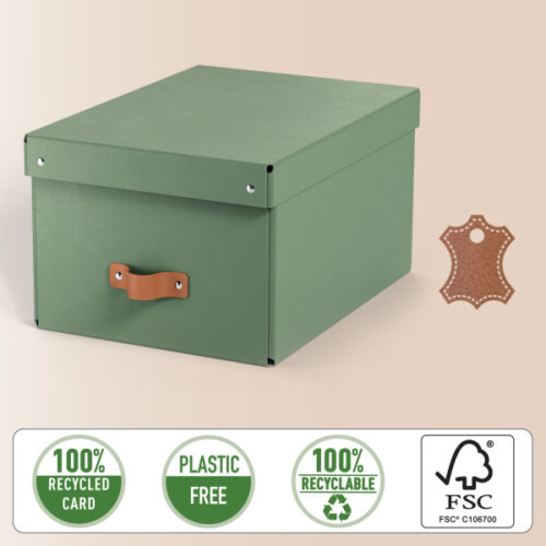 61490050_03.jpg Pudełko do przechowywania Leitz Puro z pokrywką, średnie, 17 l, z tektury w 100% z recyklingu, 2 szt., zielone