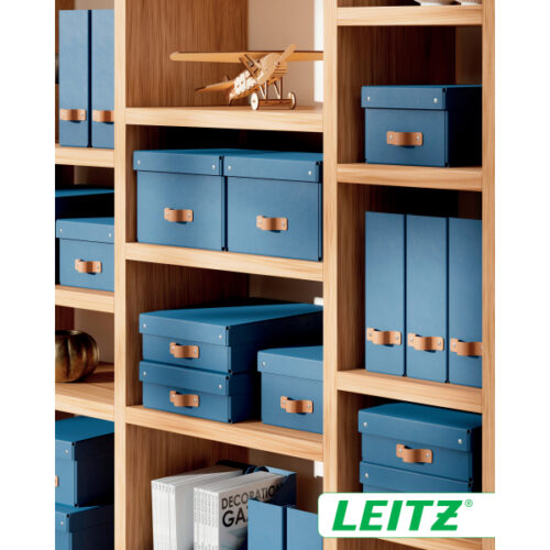 61490068_n_14.jpg Pudełko do przechowywania Leitz Puro z pokrywką, średnie, 17 l, z tektury w 100% z recyklingu, 2 szt., granatowe
