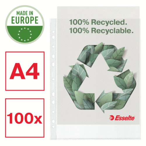 627493_02.jpg Koszulki groszkowe Esselte Recycled Premium, A4, PP 70 mic.