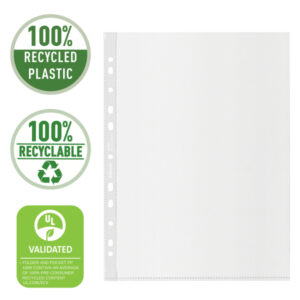 Koszulki groszkowe Esselte Recycled Premium, A4, PP 100 mic.