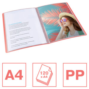 Album ofertowy Esselte Colour'Breeze, z 60 koszulkami, koralowy