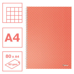 Kołonotatnik Esselte Colour'Breeze A4, w kratkę, koralowy
