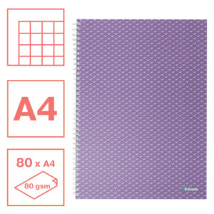 Kołonotatnik Esselte Colour'Breeze A4, w kratkę, lawendowy