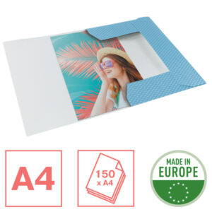 Teczka kartonowa z gumką Colour'Breeze, A4, niebieska