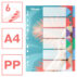 Przekładki Esselte Colour'Breeze PP A4, 6 przekładek