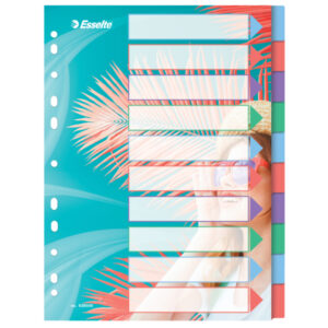 Przekładki Esselte Colour'Breeze PP A4, 10 przekładek