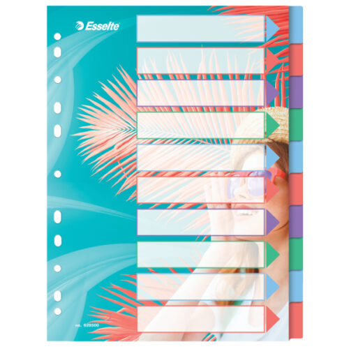Przekładki Esselte Colour'Breeze PP A4, 10 przekładek
