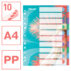Przekładki Esselte Colour'Breeze PP A4, 10 przekładek