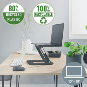 Podstawka pod laptopa Leitz Ergo, 80% plastiku z recyklingu, szara