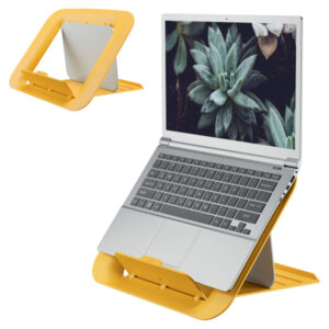 Podstawka pod laptopa Leitz Ergo Cosy, 80% plastiku z recyklingu, żółta