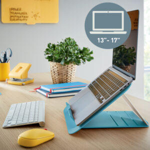 Podstawka pod laptopa Leitz Ergo Cosy, 80% plastiku z recyklingu, niebieska