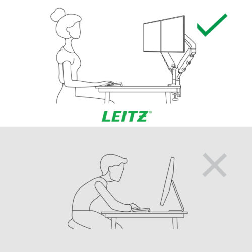 65370085_06.jpg Podwójne ramię Leitz Ergo do monitora, jasnoszare