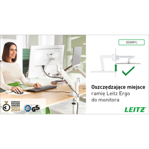 65370085_n_02.jpg Podwójne ramię Leitz Ergo do monitora, jasnoszare
