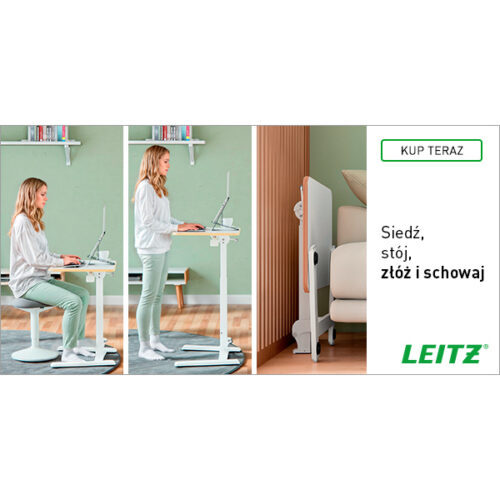 65880001_n_11.jpg Małe składane biurko Leitz Ergo do pracy w pozycji siedzącej i stojącej, białe