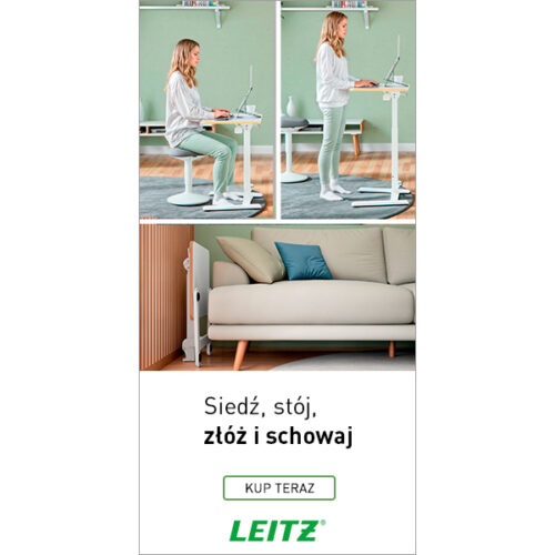 65880001_n_12.jpg Małe składane biurko Leitz Ergo do pracy w pozycji siedzącej i stojącej, białe