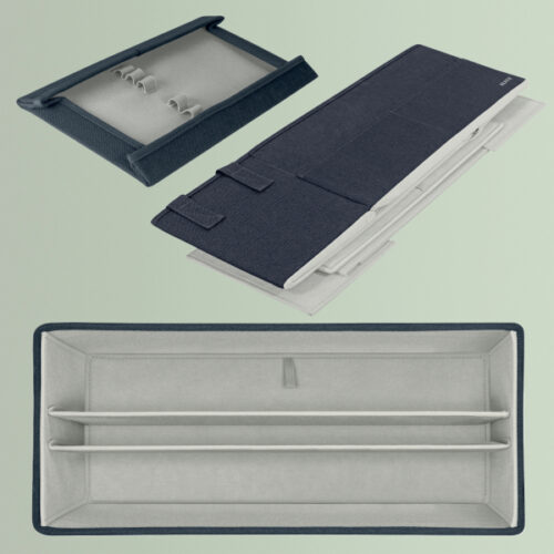 67230089_06.jpg Torba Leitz Fabric na akcesoria, do pracy przy „gorących biurkach”, z pokrywką, ciemnoszara