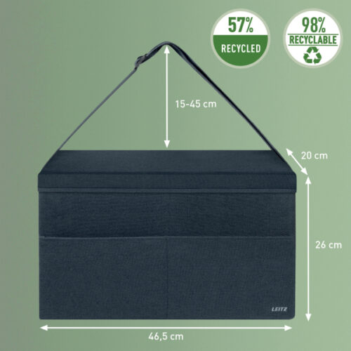 67230089_07.jpg Torba Leitz Fabric na akcesoria, do pracy przy „gorących biurkach”, z pokrywką, ciemnoszara