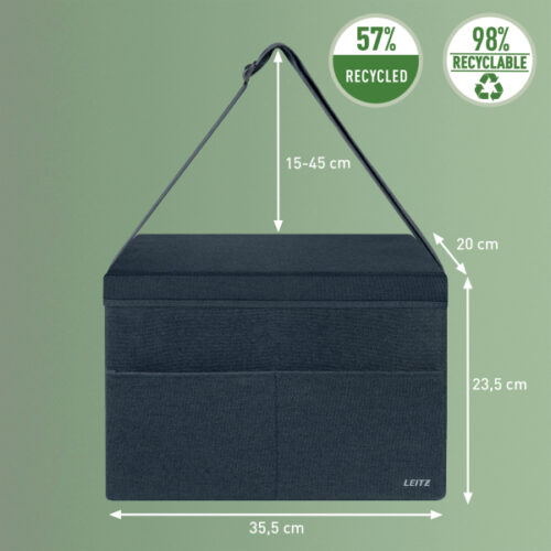 67240089_07.jpg Kompaktowa torba na akcesoria Leitz Fabric, do pracy przy „gorących biurkach”, z pokrywką, ciemnoszara