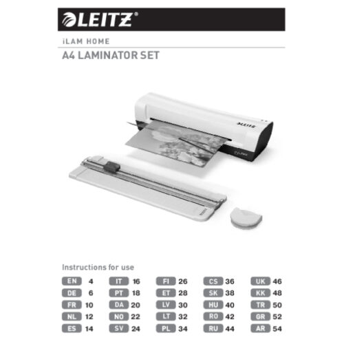 74340001_n_03.jpg Laminator Leitz iLAM Home A4, zestaw 4w1 biały