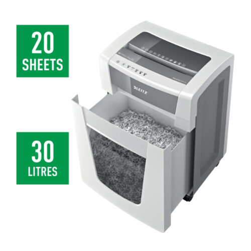 80060000_03.jpg Niszczarka Leitz IQ Office Pro, P4, 20 kartek, 30 l kosz